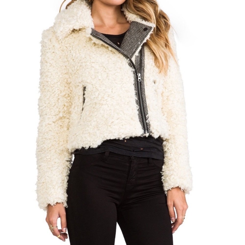 Free People Cream Sherpa Jacket